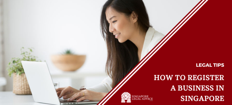 woman registering her business online.